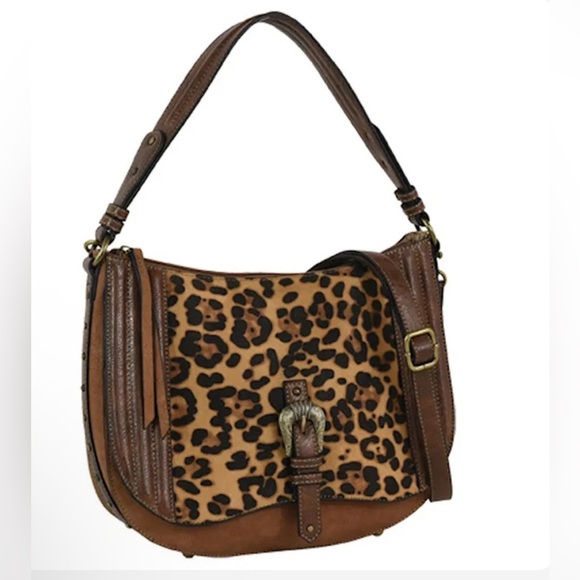 NWT Justin Shoulder Bag Cheetah Print W/Brown Trim Women’s Concealed Carry Bag - Picture 1 of 14
